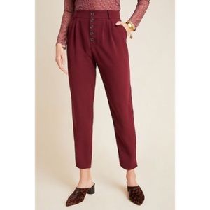 Anthropologie Sasha Button-Fly Tapered Trousers
